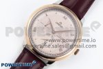 De Ville Date RG MKF 1:1 Best Edition Brown Textured Dial Diamonds Marker on Brown Leather Strap A8800 - Image 2