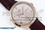 De Ville Date RG MKF 1:1 Best Edition Brown Textured Dial Diamonds Marker on Brown Leather Strap A8800 - Image 3