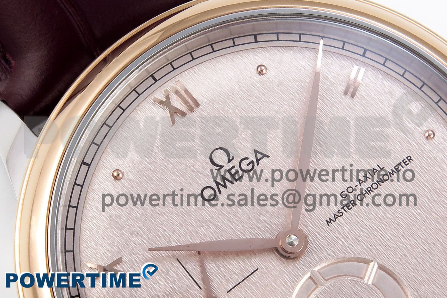 De Ville Date RG MKF 1:1 Best Edition Brown Textured Dial Diamonds Marker on Brown Leather Strap A8800 - Image 4