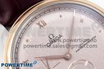 De Ville Date RG MKF 1:1 Best Edition Brown Textured Dial Diamonds Marker on Brown Leather Strap A8800 - Image 4