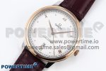 De Ville Date RG MKF 1:1 Best Edition White Dial Roman Marker on Brown Leather Strap A8800 - Image 2