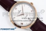 De Ville Date RG MKF 1:1 Best Edition White Dial Roman Marker on Brown Leather Strap A8800 - Image 3