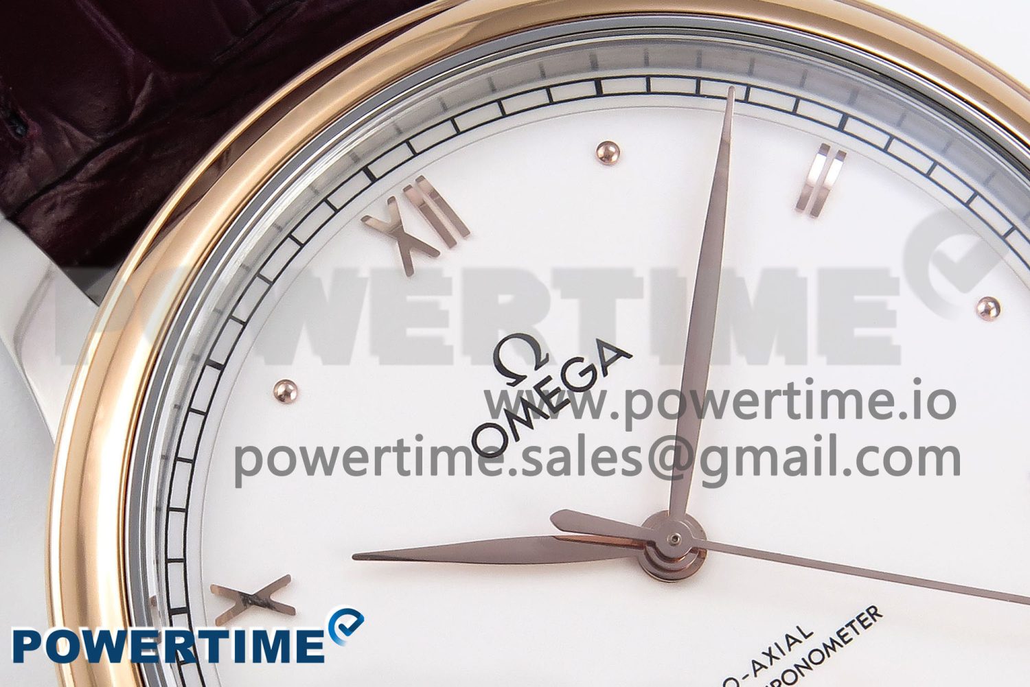 De Ville Date RG MKF 1:1 Best Edition White Dial Roman Marker on Brown Leather Strap A8800 - Image 4