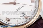 De Ville Date RG MKF 1:1 Best Edition White Dial Roman Marker on Brown Leather Strap A8800 - Image 5