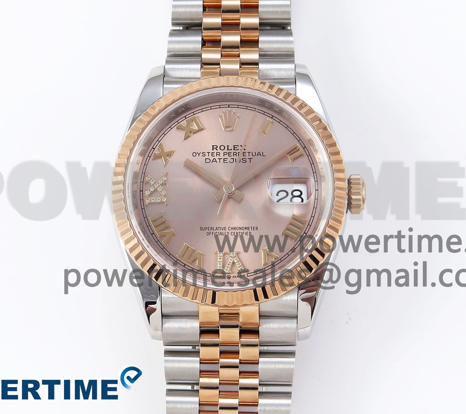 DATEJUST 36 SS/RG 126231 VSF 1:1 BEST EDITION 904L STEEL RG DIAL ON JUBILEE BRACELET VS3235