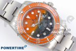 SUBMARINER DIW SANDBLASTED VSF 1:1 BEST EDITION ORANGE CERAMIC BEZEL ORANGE/BLACK DIAL ON SS BRACELET VS3135 - Image 3