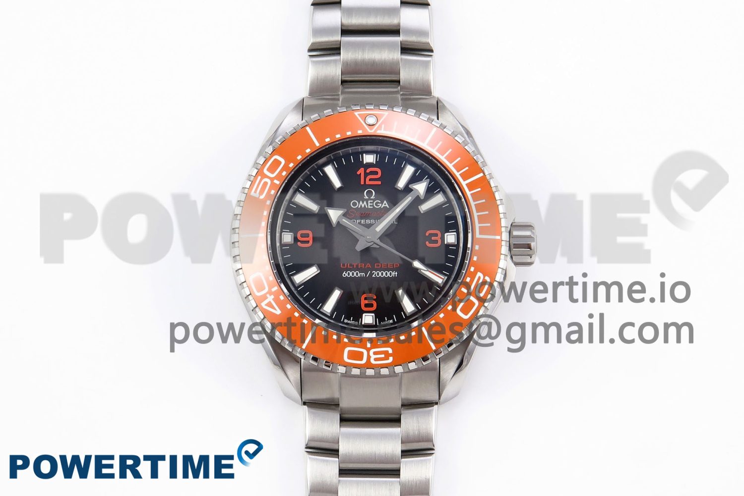 SEAMASTER 6000M ULTRA DEEP SS VSF 1:1 BEST EDITION BROWN DIAL ORANGE BEZEL ON SS BRACELET A8912 SUPER CLONE - Image 1