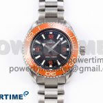 SEAMASTER 6000M ULTRA DEEP SS VSF 1:1 BEST EDITION BROWN DIAL ORANGE BEZEL ON SS BRACELET A8912 SUPER CLONE