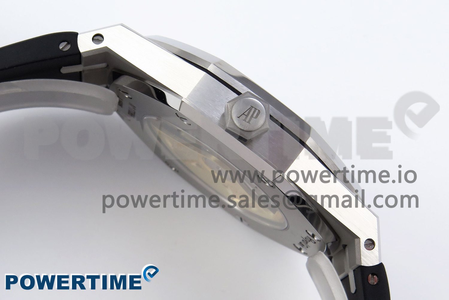 ROYAL OAK 41MM 15400 SS APSF 1:1 BEST EDITION WHITE TEXTURED DIAL ON BLACK RUBBER STRAP SA3120 SUPER CLONE V3 - Image 6
