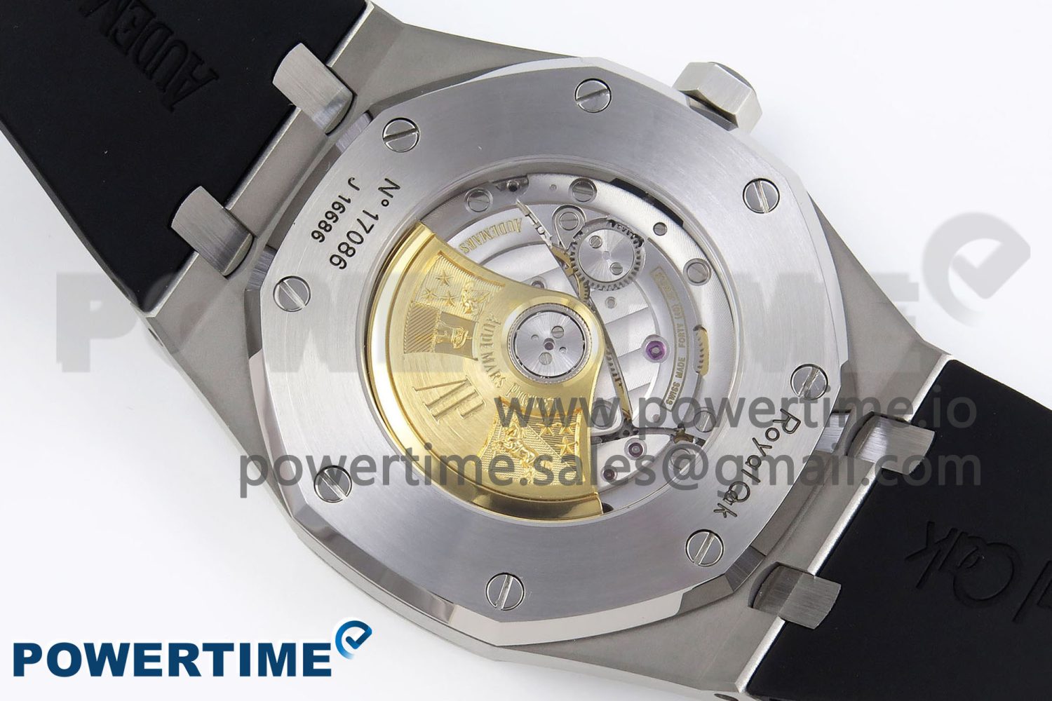 ROYAL OAK 41MM 15400 SS APSF 1:1 BEST EDITION BLACK TEXTURED DIAL ON BLACK RUBBER STRAP SA3120 SUPER CLONE V3 - Image 8