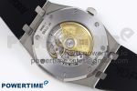 ROYAL OAK 41MM 15400 SS APSF 1:1 BEST EDITION WHITE TEXTURED DIAL ON BLACK RUBBER STRAP SA3120 SUPER CLONE V3 - Image 9