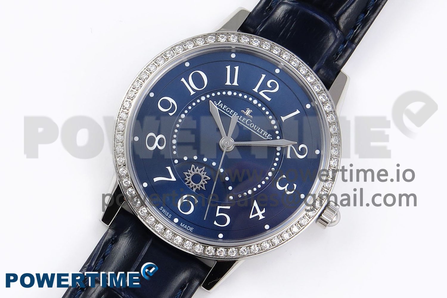 RENDEZ-VOUS NIGHT & DAY SS APSF 1:1 BEST EDITION BLUE TEXTURED DIAL DIAMONDS BEZEL ON BLUE LEATHER STRAP SA898 - Image 2