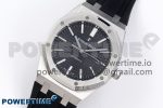 ROYAL OAK 41MM 15400 SS APSF 1:1 BEST EDITION BLACK TEXTURED DIAL ON BLACK RUBBER STRAP SA3120 SUPER CLONE V3 - Image 2