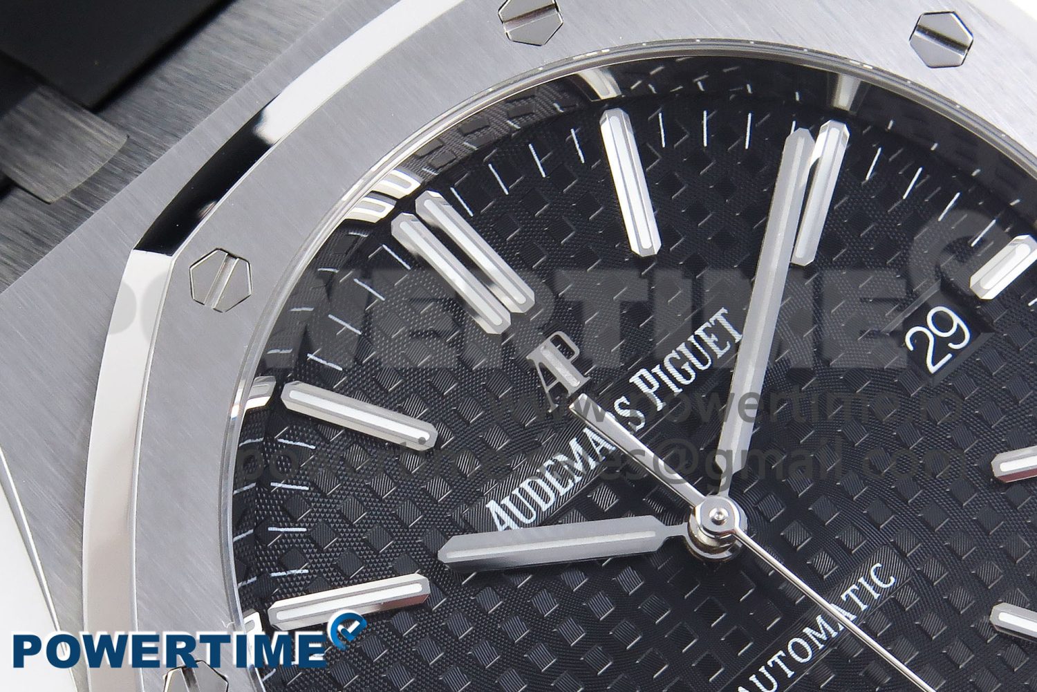 ROYAL OAK 41MM 15400 SS APSF 1:1 BEST EDITION BLACK TEXTURED DIAL ON BLACK RUBBER STRAP SA3120 SUPER CLONE V3 - Image 4