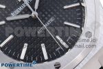 ROYAL OAK 41MM 15400 SS APSF 1:1 BEST EDITION BLACK TEXTURED DIAL ON BLACK RUBBER STRAP SA3120 SUPER CLONE V3 - Image 5