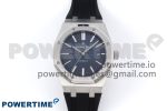 ROYAL OAK 41MM 15400 SS APSF 1:1 BEST EDITION BLUE TEXTURED DIAL ON BLACK RUBBER STRAP SA3120 SUPER CLONE V3