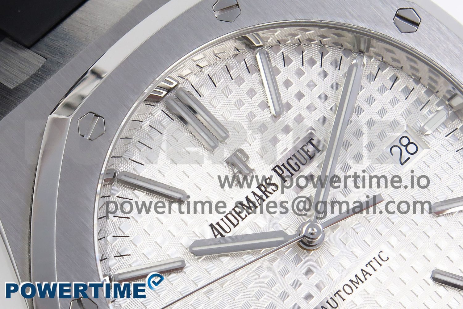 ROYAL OAK 41MM 15400 SS APSF 1:1 BEST EDITION WHITE TEXTURED DIAL ON BLACK RUBBER STRAP SA3120 SUPER CLONE V3 - Image 4