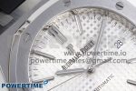 ROYAL OAK 41MM 15400 SS APSF 1:1 BEST EDITION WHITE TEXTURED DIAL ON BLACK RUBBER STRAP SA3120 SUPER CLONE V3 - Image 4