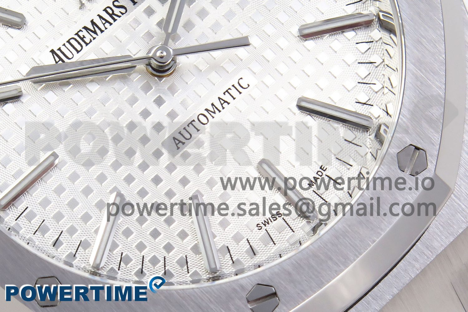 ROYAL OAK 41MM 15400 SS APSF 1:1 BEST EDITION WHITE TEXTURED DIAL ON BLACK RUBBER STRAP SA3120 SUPER CLONE V3 - Image 5