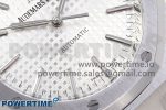 ROYAL OAK 41MM 15400 SS APSF 1:1 BEST EDITION WHITE TEXTURED DIAL ON BLACK RUBBER STRAP SA3120 SUPER CLONE V3 - Image 5
