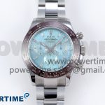 DAYTONA 116506 QF 1:1 BEST EDITION ICE BLUE DIAL CRYSTAL MARKERS ON SS BRACELET SH4130 V3 (GAIN WEIGHT)