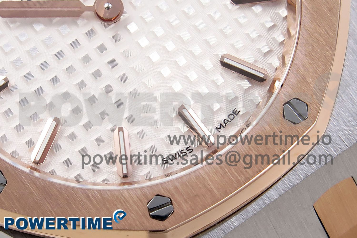 Lady Royal Oak 33mm 67651 SS/RG ZF 1:1 Best Edition White Textured Dial on SS/RG Bracelet RONDA Quartz - Image 5