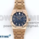 Lady Royal Oak 33mm 67651 RG ZF 1:1 Best Edition Blue Textured Dial on RG Bracelet RONDA Quartz