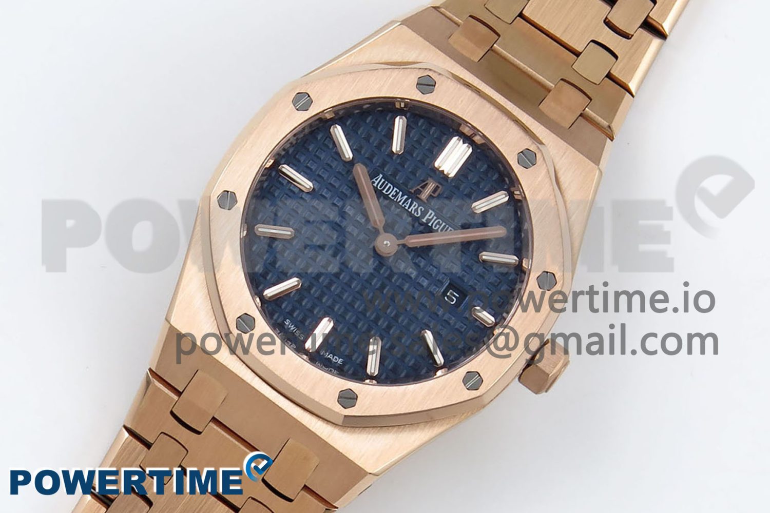 Lady Royal Oak 33mm 67651 RG ZF 1:1 Best Edition Blue Textured Dial on RG Bracelet RONDA Quartz - Image 2