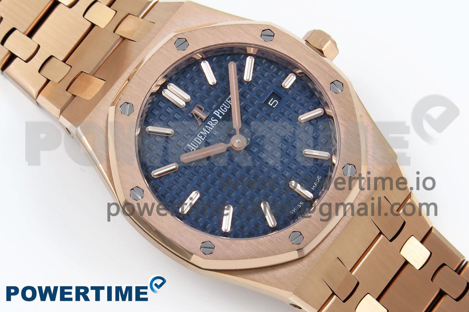 Lady Royal Oak 33mm 67651 RG ZF 1:1 Best Edition Blue Textured Dial on RG Bracelet RONDA Quartz - Image 3