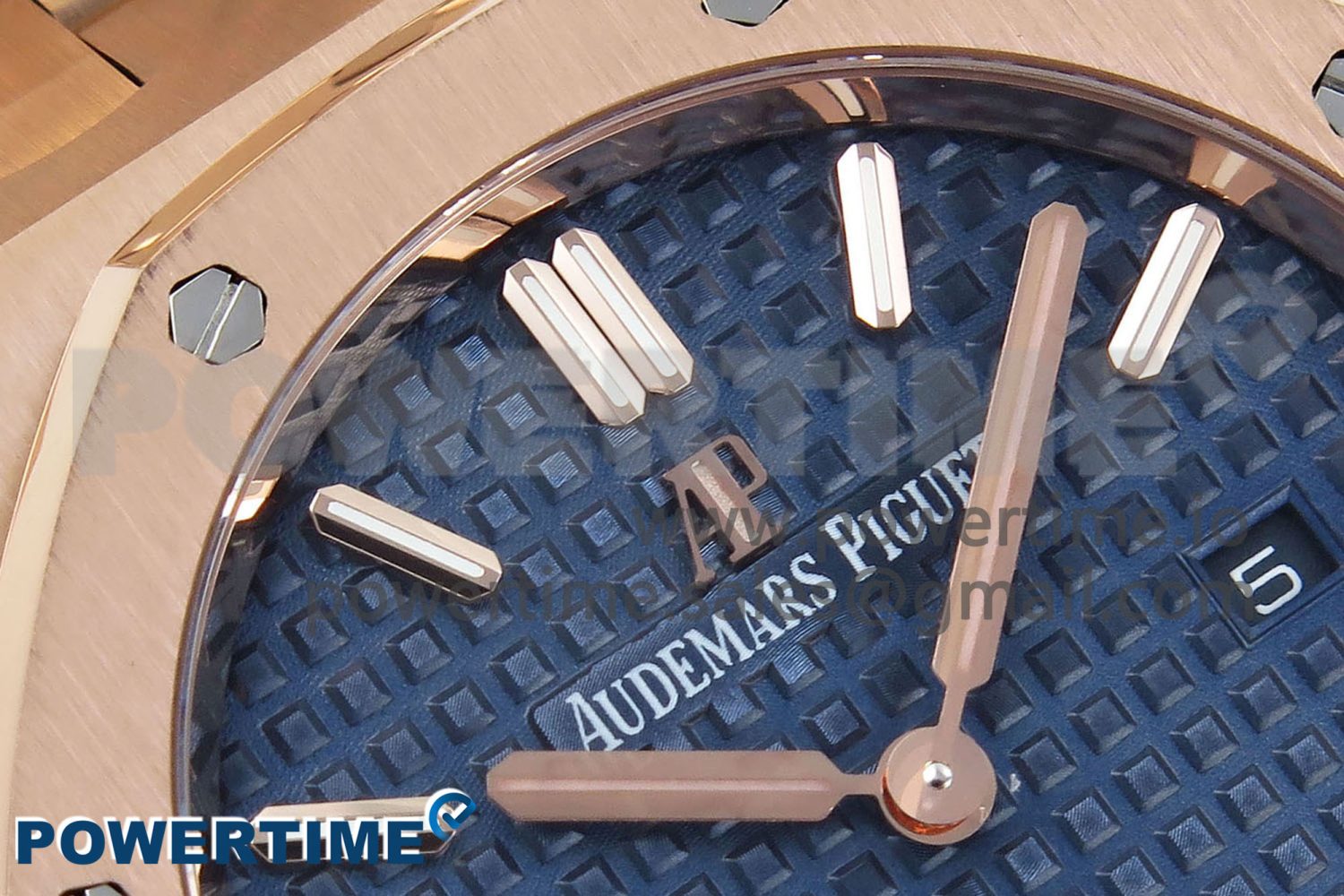 Lady Royal Oak 33mm 67651 RG ZF 1:1 Best Edition Blue Textured Dial on RG Bracelet RONDA Quartz - Image 4