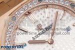 Lady Royal Oak 33mm 67651 Diamonds Bezel RG ZF 1:1 Best Edition White Textured Dial on RG Bracelet RONDA Quartz - Image 4