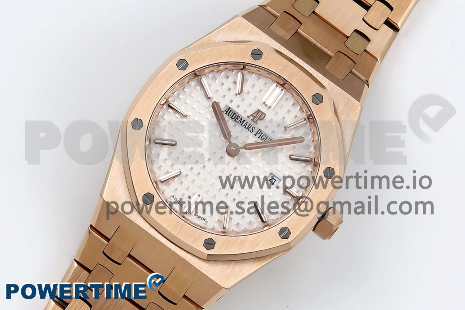 Lady Royal Oak 33mm 67651 RG ZF 1:1 Best Edition White Textured Dial on RG Bracelet RONDA Quartz - Image 2