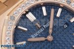 Lady Royal Oak 33mm 67651 Diamonds Bezel RG ZF 1:1 Best Edition Blue Textured Dial on RG Bracelet RONDA Quartz - Image 4