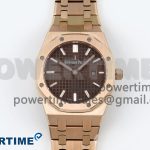 Lady Royal Oak 33mm 67651 RG ZF 1:1 Best Edition Brown Textured Dial on RG Bracelet RONDA Quartz