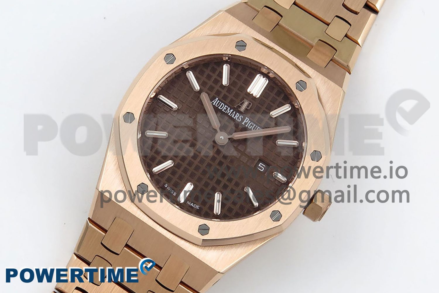 Lady Royal Oak 33mm 67651 RG ZF 1:1 Best Edition Brown Textured Dial on RG Bracelet RONDA Quartz - Image 2