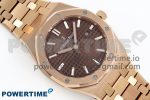 Lady Royal Oak 33mm 67651 RG ZF 1:1 Best Edition Brown Textured Dial on RG Bracelet RONDA Quartz - Image 3