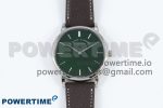 Saxonia Thin SS F8F Edition Green Dial on Brown Leather Strap A23J