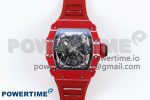 RM035 Red Carbon SONIC Best Edition Skeleton Dial on Red Rubber Strap Clone RMUL2