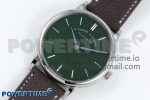 Saxonia Thin SS F8F Edition Green Dial on Brown Leather Strap A23J - Image 2