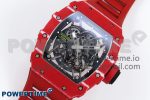 RM035 Red Carbon SONIC Best Edition Skeleton Dial on Red Rubber Strap Clone RMUL2 - Image 2