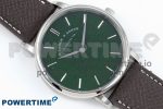 Saxonia Thin SS F8F Edition Green Dial on Brown Leather Strap A23J - Image 3