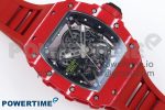 RM035 Red Carbon SONIC Best Edition Skeleton Dial on Red Rubber Strap Clone RMUL2 - Image 3