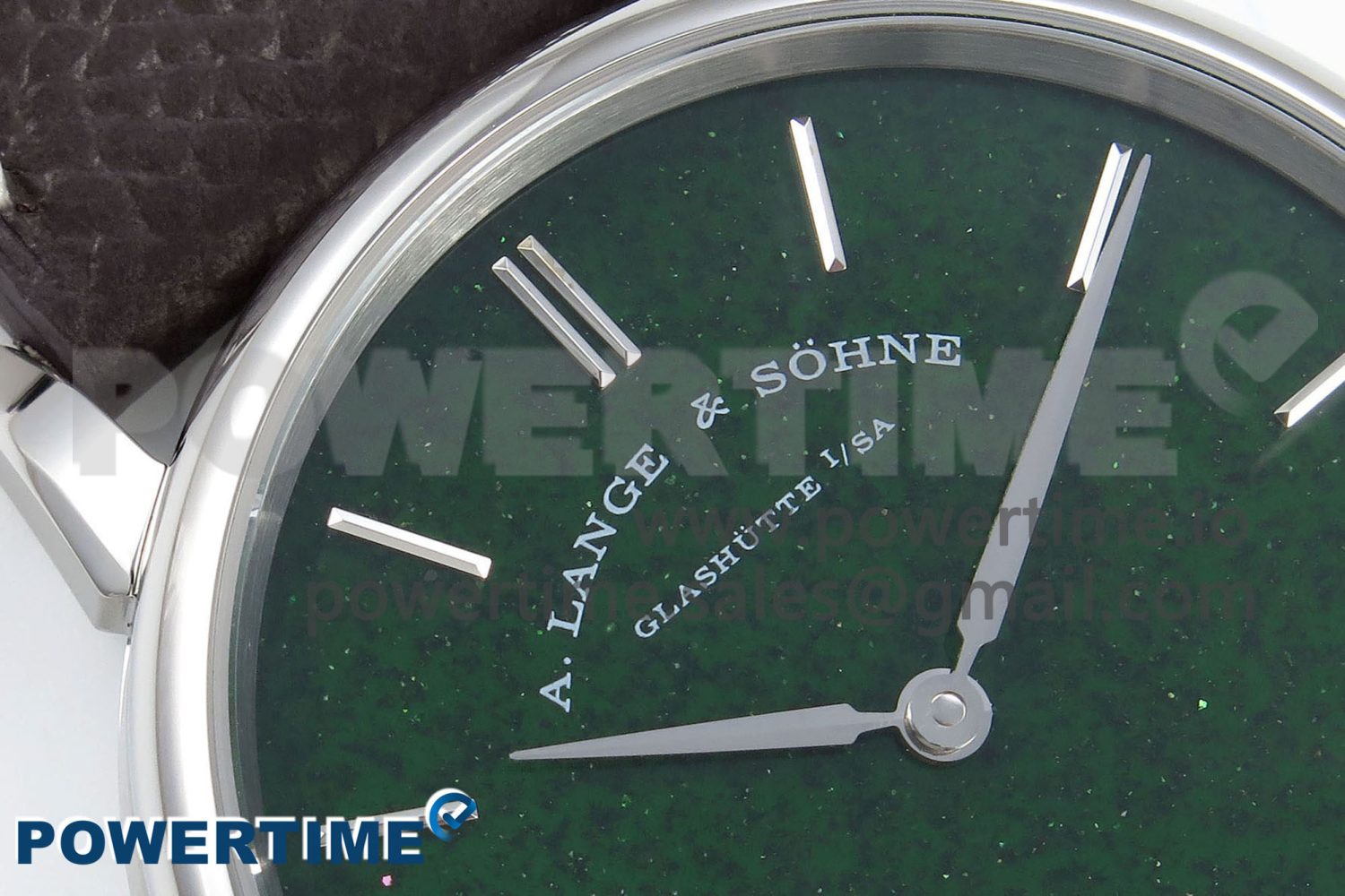 Saxonia Thin SS F8F Edition Green Dial on Brown Leather Strap A23J - Image 4