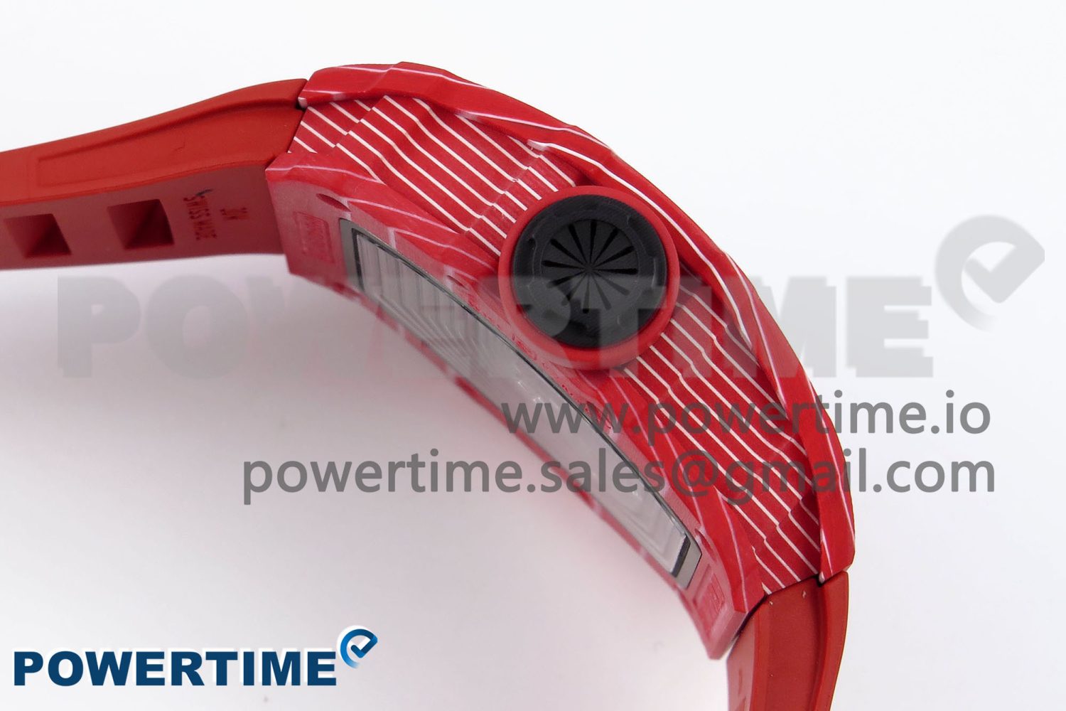 RM035 Red Carbon SONIC Best Edition Skeleton Dial on Red Rubber Strap Clone RMUL2 - Image 6