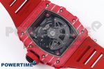 RM035 Red Carbon SONIC Best Edition Skeleton Dial on Red Rubber Strap Clone RMUL2 - Image 8