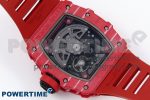 RM035 Red Carbon SONIC Best Edition Skeleton Dial on Red Rubber Strap Clone RMUL2 - Image 9