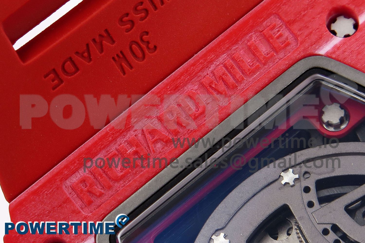 RM035 Red Carbon SONIC Best Edition Skeleton Dial on Red Rubber Strap Clone RMUL2 - Image 10