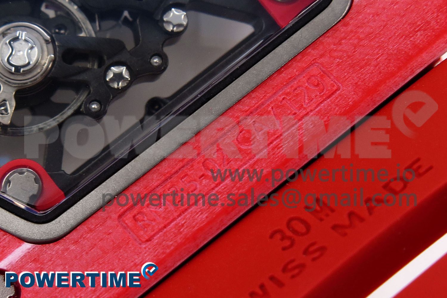 RM035 Red Carbon SONIC Best Edition Skeleton Dial on Red Rubber Strap Clone RMUL2 - Image 11