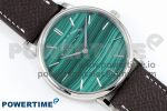 Saxonia Thin SS F8F Edition Green Textured Dial on Brown Leather Strap A23J - Image 3