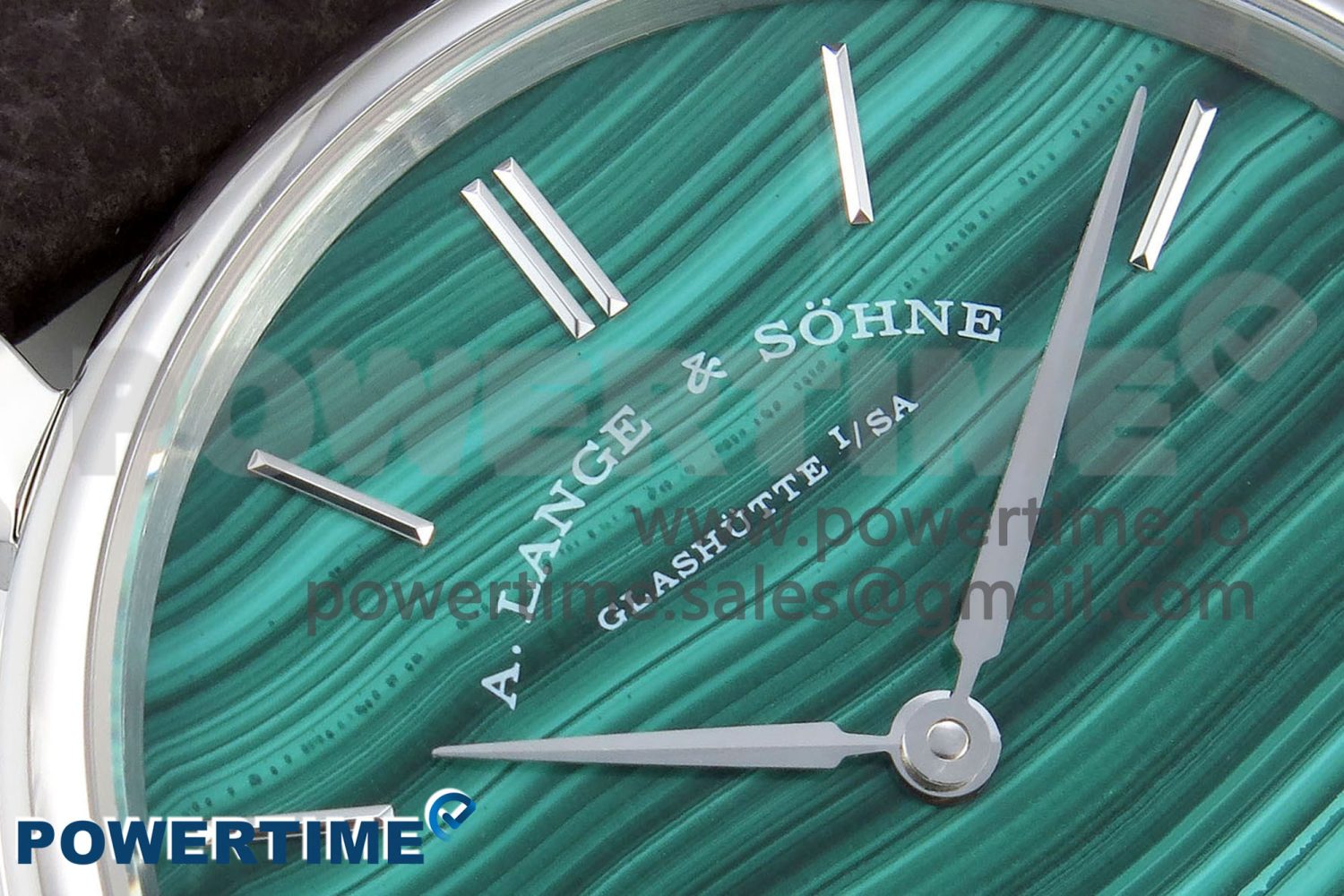 Saxonia Thin SS F8F Edition Green Textured Dial on Brown Leather Strap A23J - Image 4